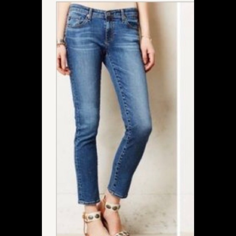 AG Adriano Goldschmied Aubry skinny straight medium wash denim jeans size 32